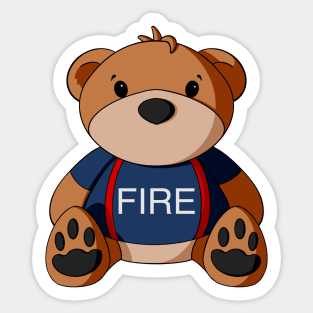 Fireman Teddy Bear Sticker